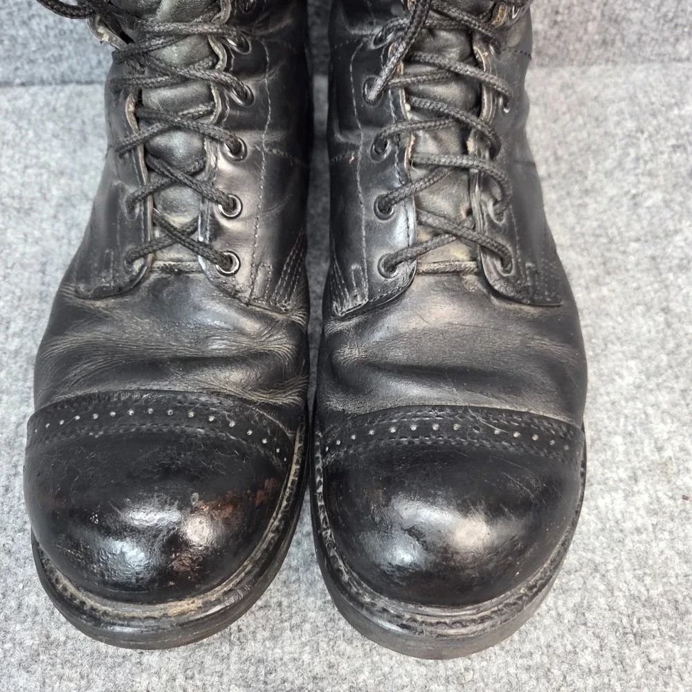 CORCORAN 975 Military Cap Toe Combat Jump Black Leather Boots USA 13D